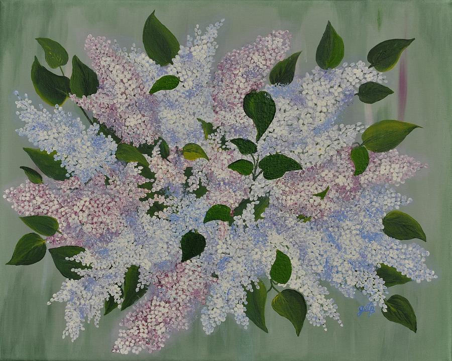 Flower Painting - Lilac Flowers Expressing Harmony by Georgeta  Blanaru