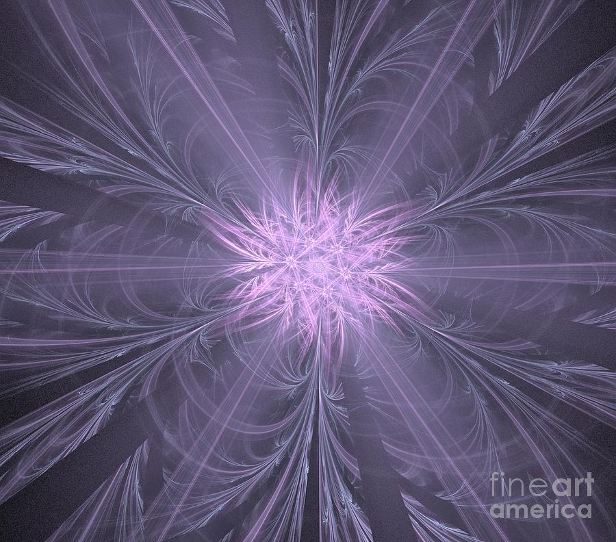Abstract Digital Art - Lilac Gray Flower by Kim Sy Ok