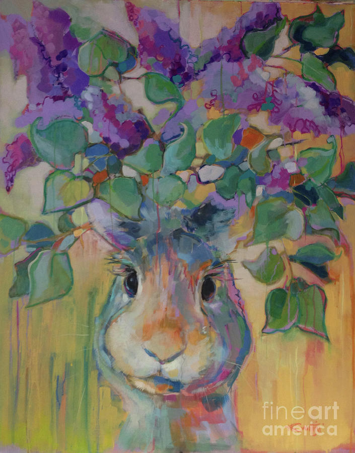 Rabbit Painting - Lilac by Kimberly Santini