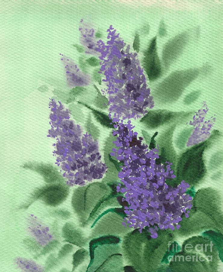 Lilac Painting by Margaryta Yermolayeva