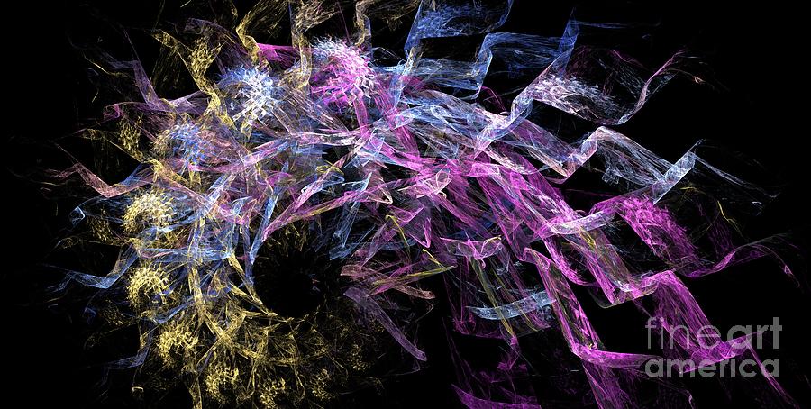 Abstract Digital Art - Lilac Nautilus by Kim Sy Ok