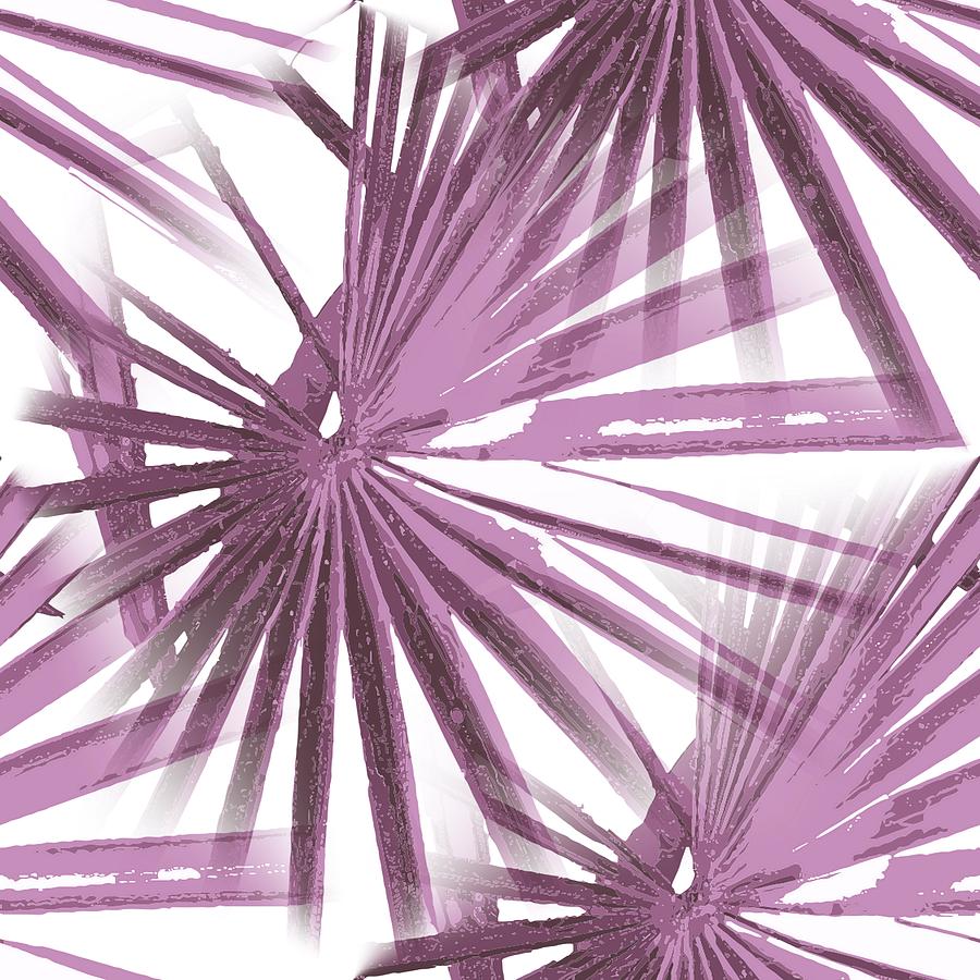 Lilac on White Tropical Vibes  Beach Palmtree Vector Digital Art by Taiche Acrylic Art