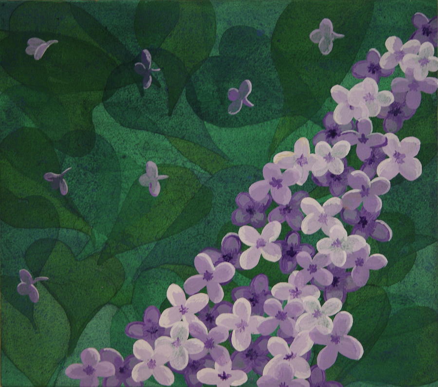 Abstract Flower Painting - Lilac by Paul Amaranto