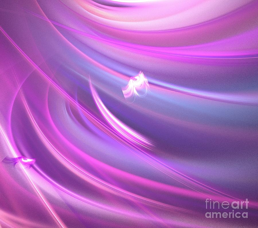 Abstract Digital Art - Lilac Pink Layers by Kim Sy Ok