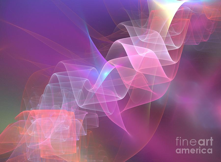 Abstract Digital Art - Lilac RNA by Kim Sy Ok