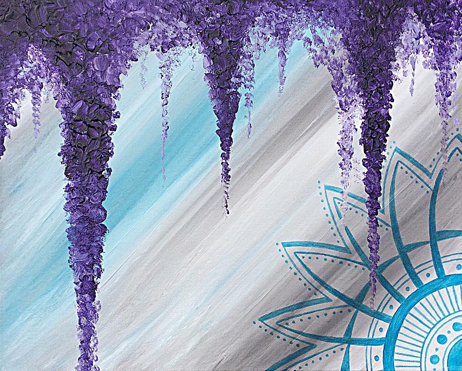 Flower Painting - Lilac with blue mandala  by Noah Babcock