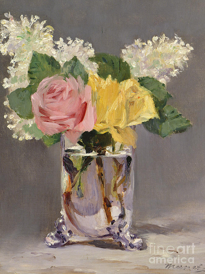 Lilacs and Roses Painting by Edouard Manet