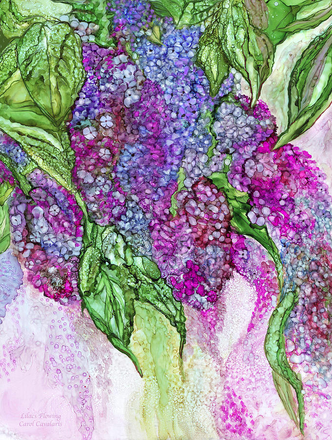 Lilacs Flowing Mixed Media by Carol Cavalaris