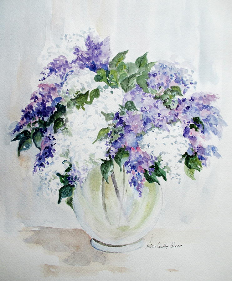 Lilacs for Mother Painting by April McCarthy-Braca