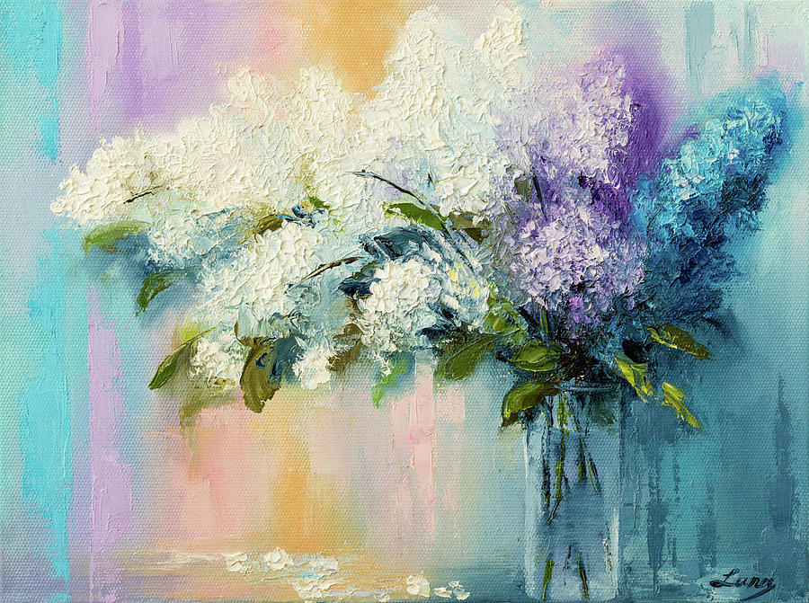 Lilacs in a vase Painting by Lana Frey - Fine Art America