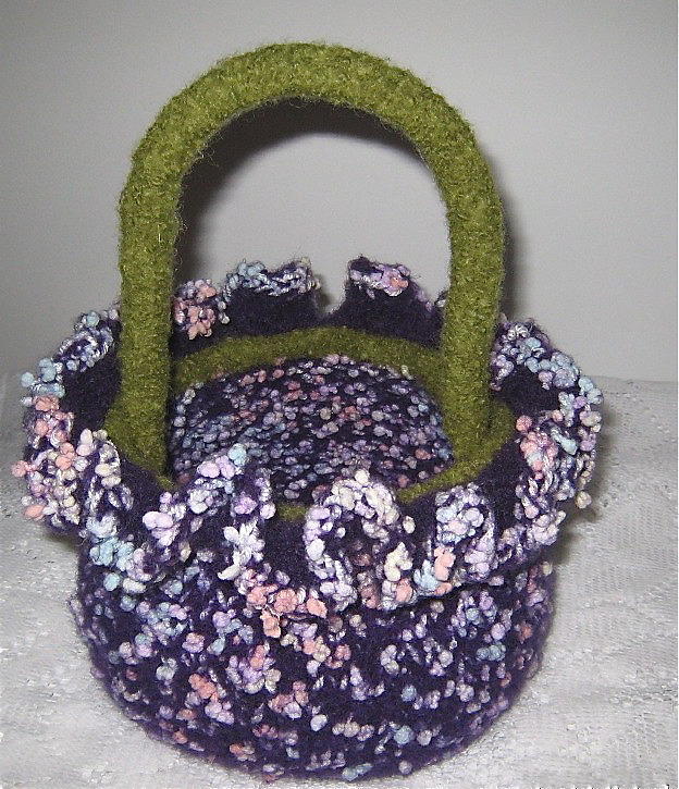 Wool Mixed Media - Lilacs in New England Basketry by Patricia Maxwell