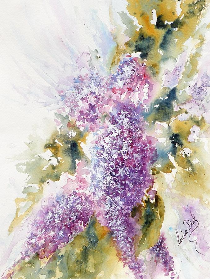Lilacs Painting by Lucia Del