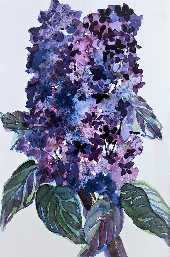 Lilacs Painting by Mindy Newman