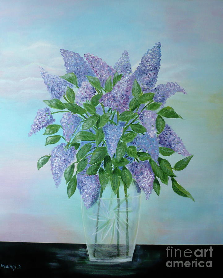 Lilacs Painting by Monika Shepherdson