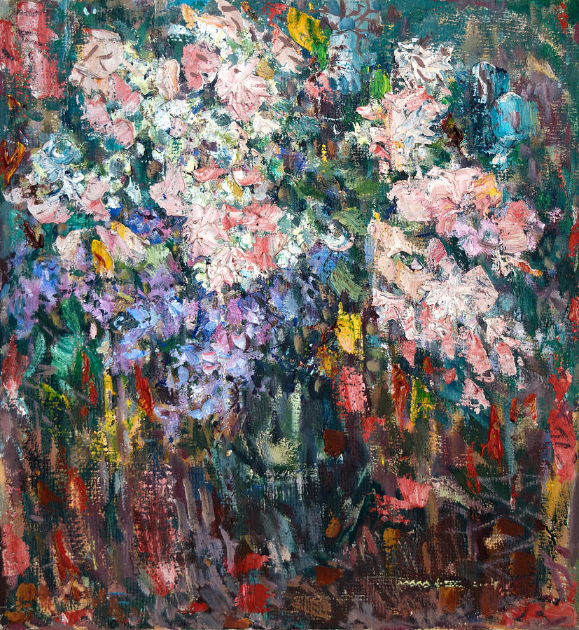 Flower Painting - Lilacs by Nikolay Malafeev