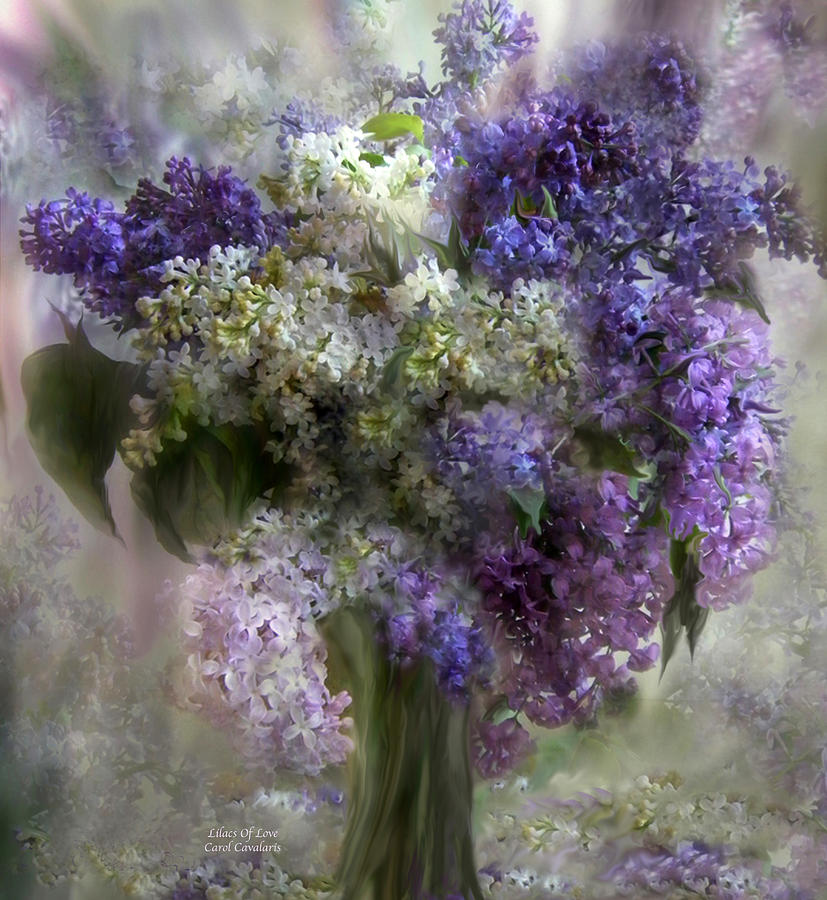 Lilacs Of Love Mixed Media by Carol Cavalaris
