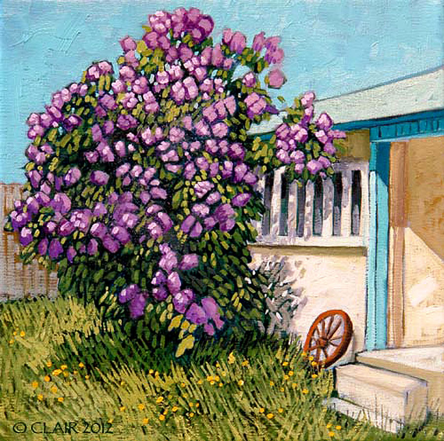 Lilacs of Taos Painting by Donna Clair
