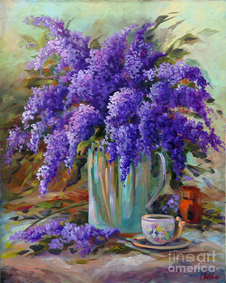 Still Life Painting - Lilacs Still Life by Gail Salituri