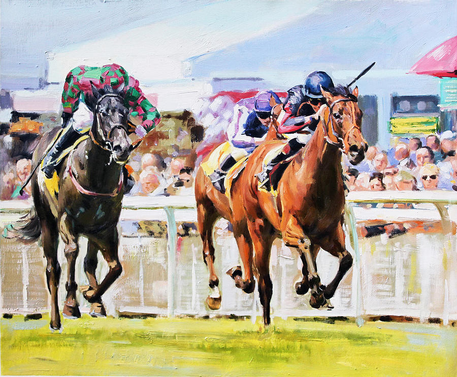 Horse Painting - Lilbourne Lad at The Curragh by Conor McGuire