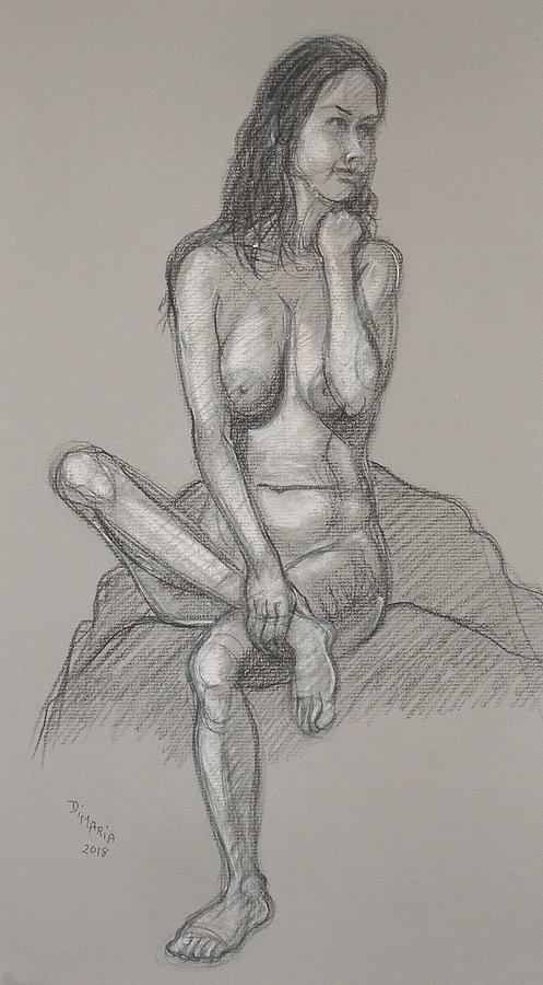 Liliana Legs Crossed Drawing by Donelli  DiMaria