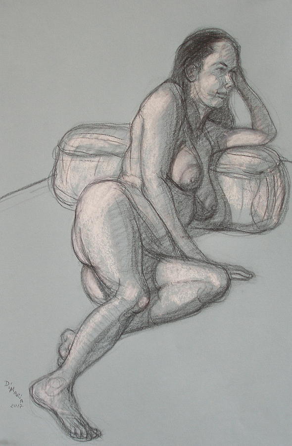 Liliana Reclining 2 Drawing by Donelli  DiMaria