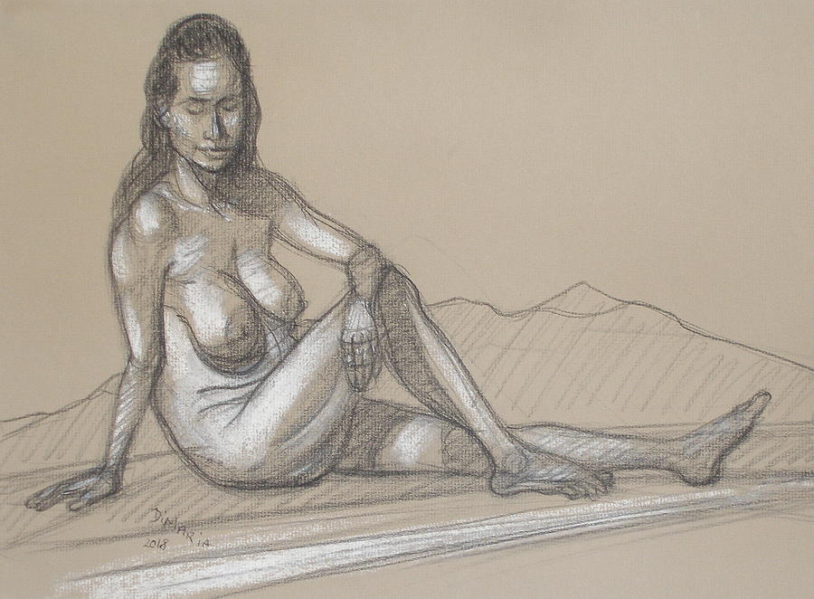 Liliana Reclining 3 Drawing by Donelli  DiMaria