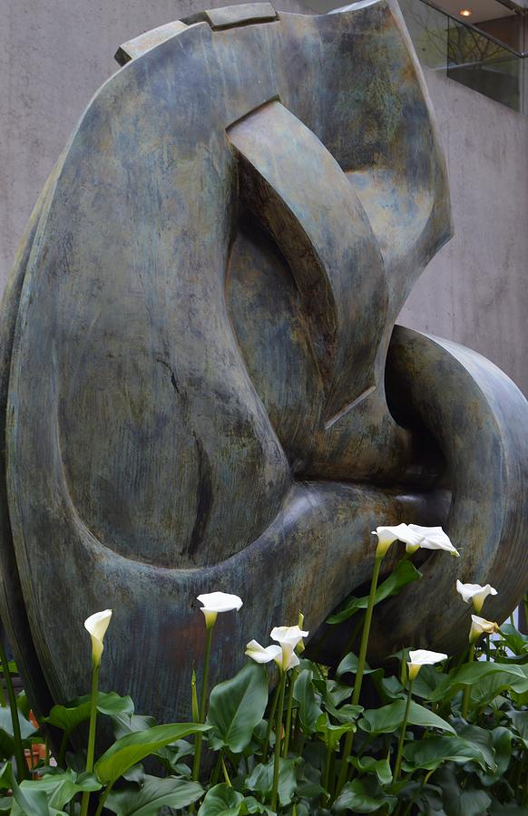 Lilies and Sculpture Photograph by Warren Thompson