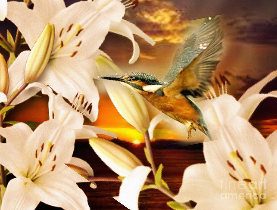 Lilies at Sunset Digital Art by Maria Urso