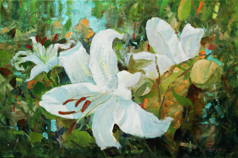 Lilies Painting by Bart DeCeglie