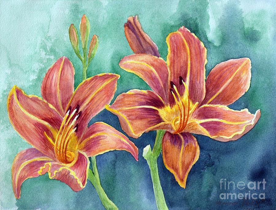 Lilies Painting by Eleonora Perlic - Fine Art America