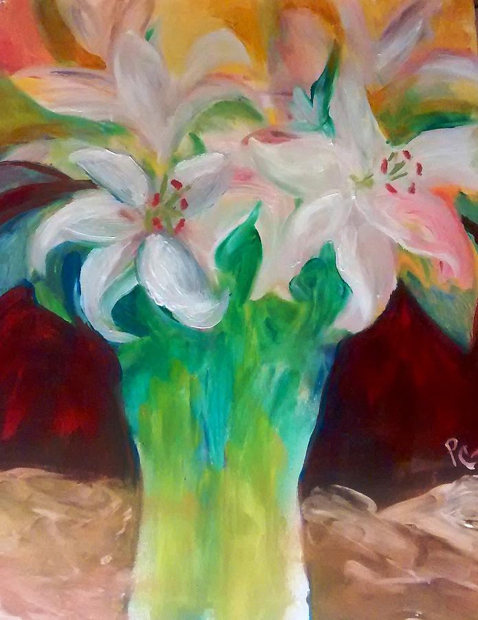 Lilies in a Vase 2 Painting by Patricia Clark Taylor Fine Art America