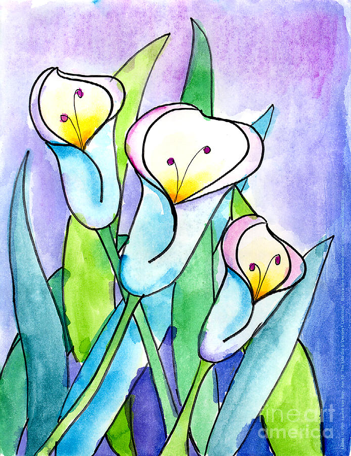 Lilies Painting by Lauren Van Woy Age Ten