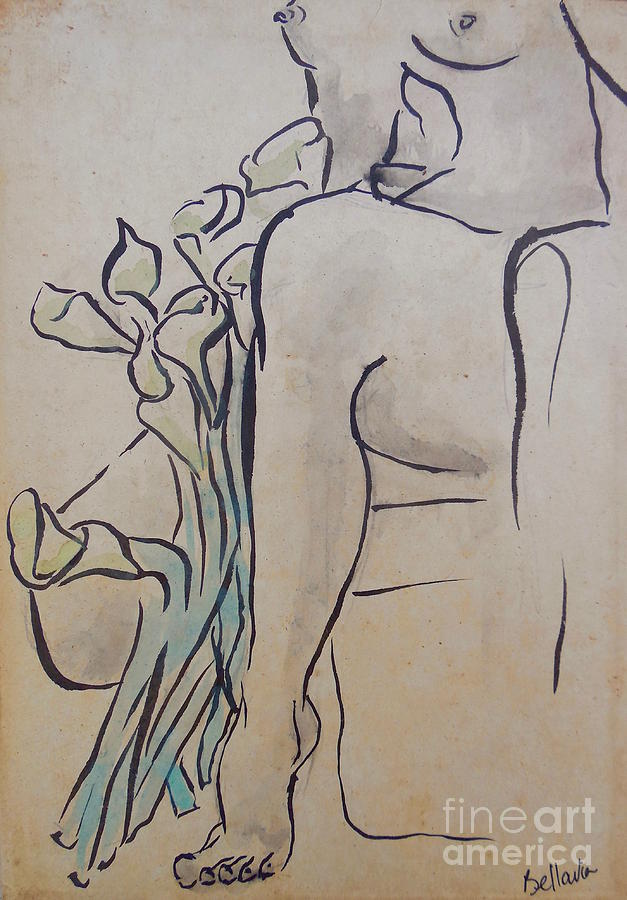 Lilies Drawing by M Bellavia