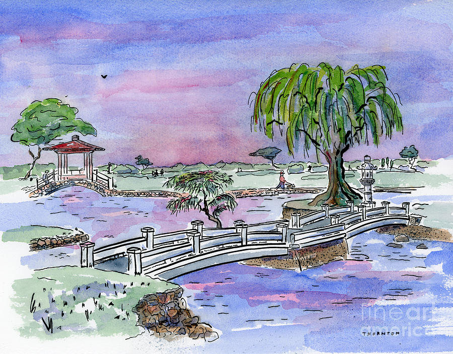 Liliuokalani Park Hilo Hawaii Painting by Diane Thornton