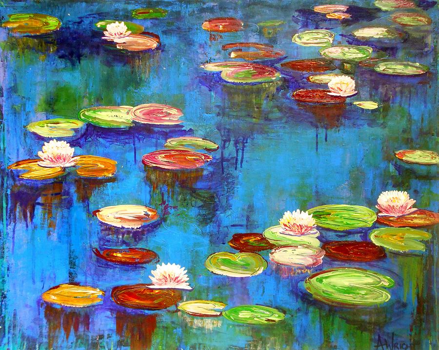 Claude Monet Painting - Lillies by Angie Wright
