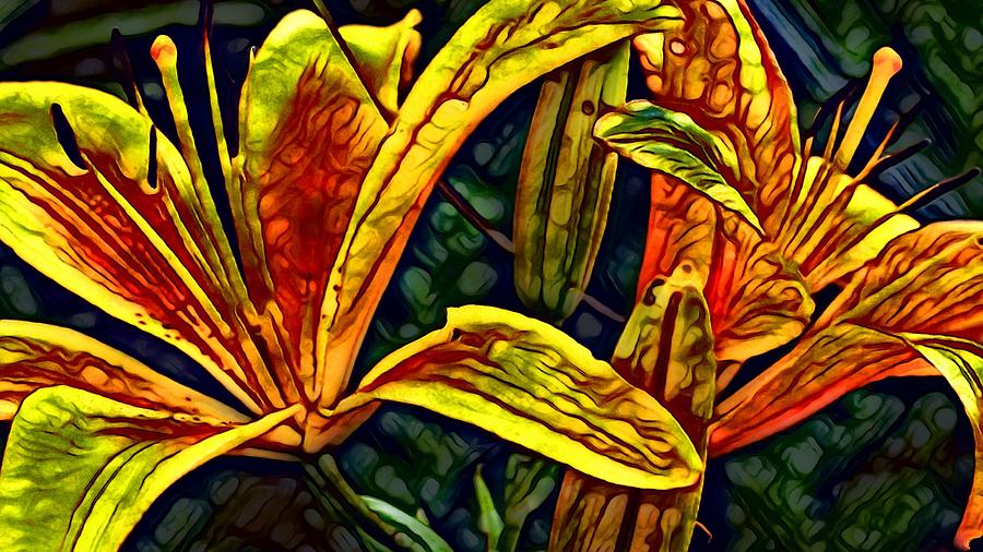 Lilly Fire Digital Art by Laurie Williams