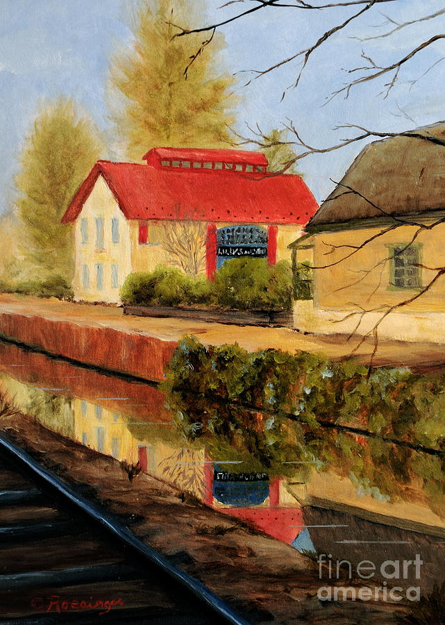 Lillys on the Canal Painting by Paint Box Studio