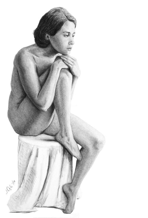 Lily A seated study Drawing by Joseph Ogle