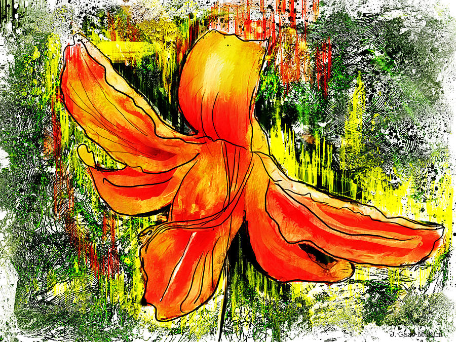 Lily And Lines Painting