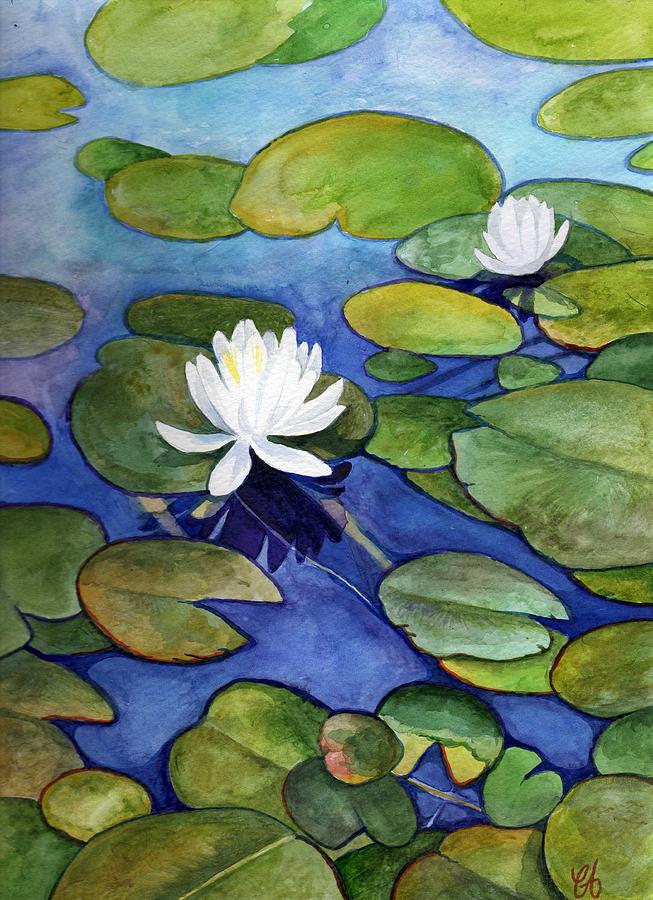 Summer Painting - Lily at Little Spider Lake by Carrie Auwaerter