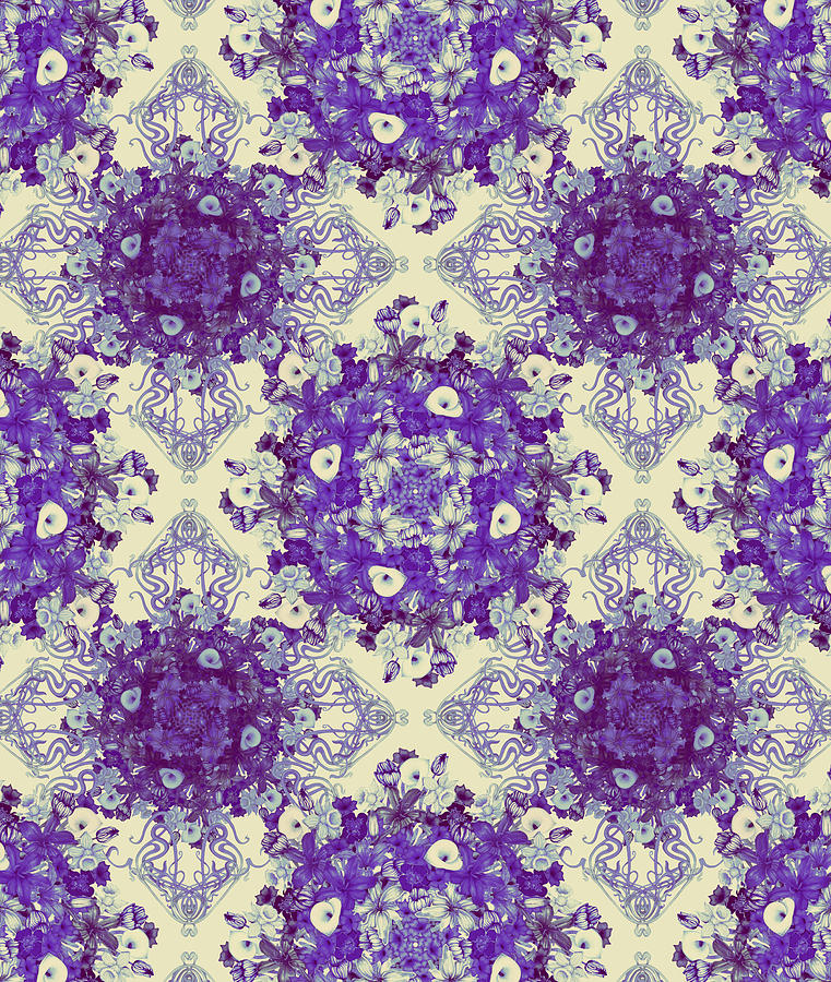Lily Bouquet Purples Digital Art by Deborah Runham
