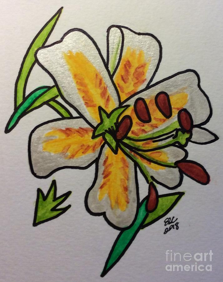 Lily Painting by Erika Jean Chamberlin