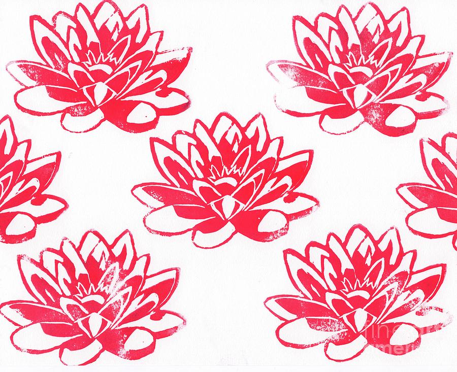 Lily flower motif Painting by Anne Seay
