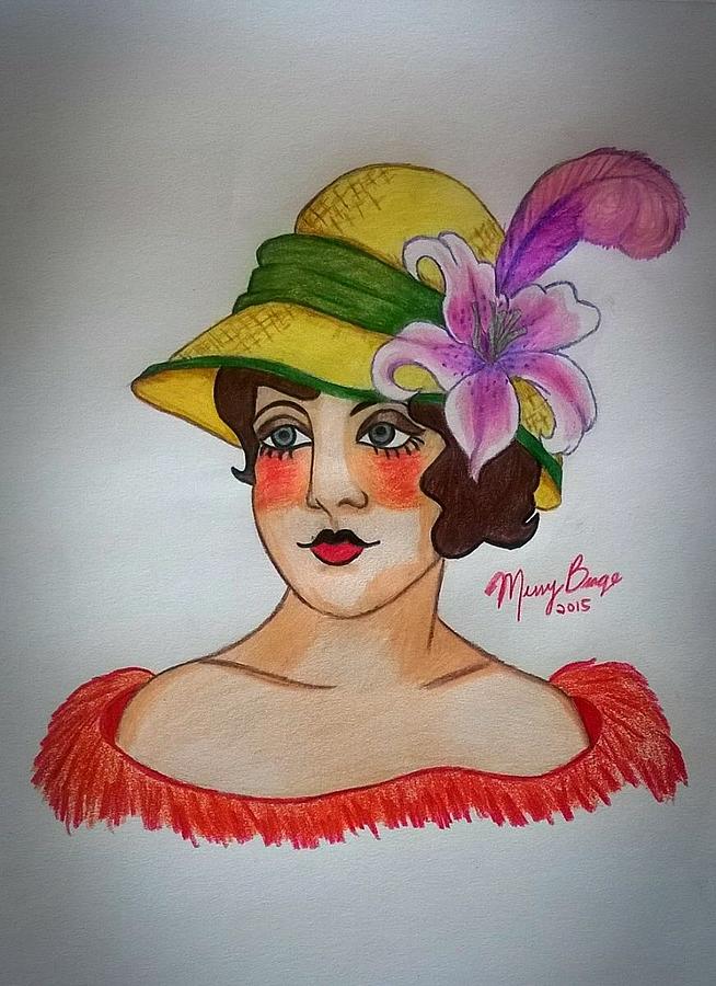 Vintage Drawing - Lily From The Hat Series by Missy  Brage 