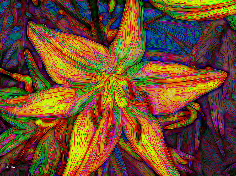 Lily Mixed Media - Lily In Abstract by Debra Lynch