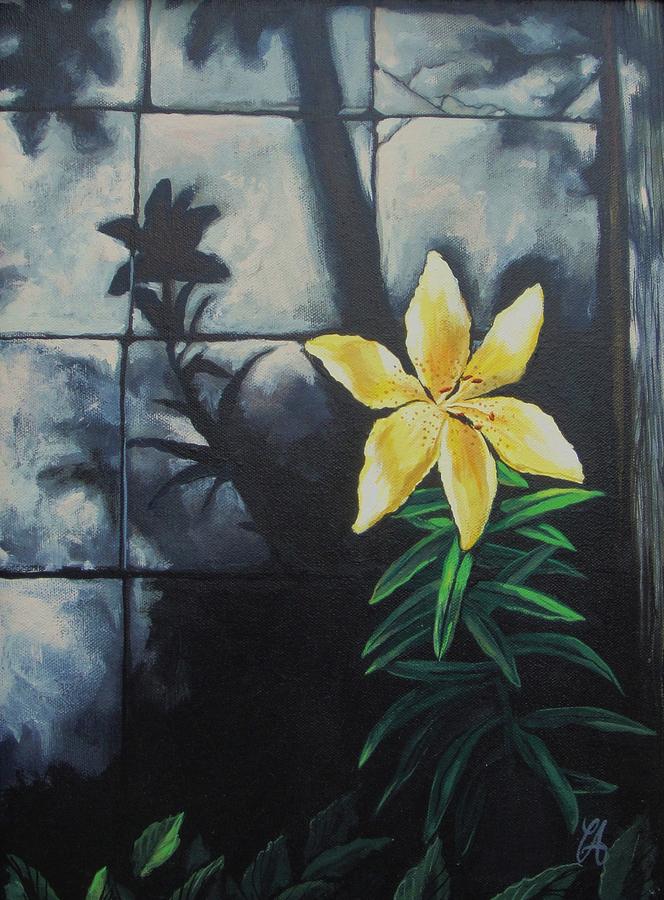 Lily Painting - Lily in the Cracks by Carrie Auwaerter
