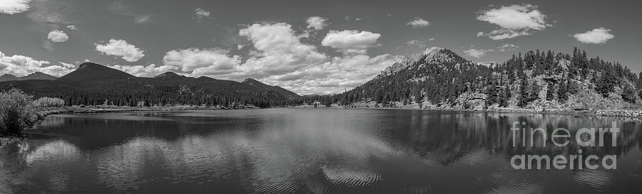 Colorado Rockies Photograph - Lily Lake Panorama BW  by Michael Ver Sprill