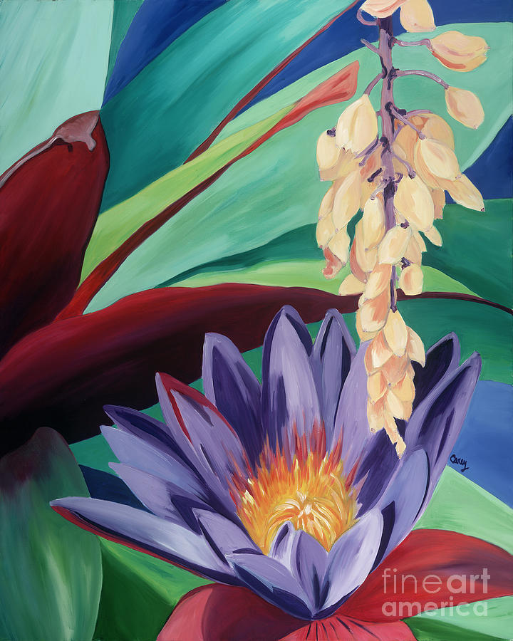Maui Flowers Painting - Lily of Maui by Cathy Carey