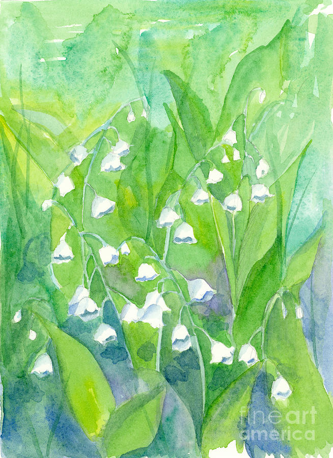 Lily Of The Valley Painting by Cathie Richardson