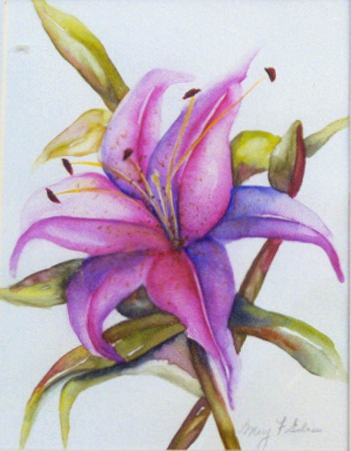 Lily One Painting by Mary Silvia